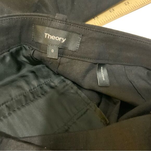 Theory Linen Blend  Low Rise Black Pants with pockets size 0 - Picture 8 of 8